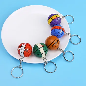 

Trade Hot Basketball Keychain Pendant Gift Fashion Imitation Student Key Chain Creative Keyring Lovers Souvenir Present
