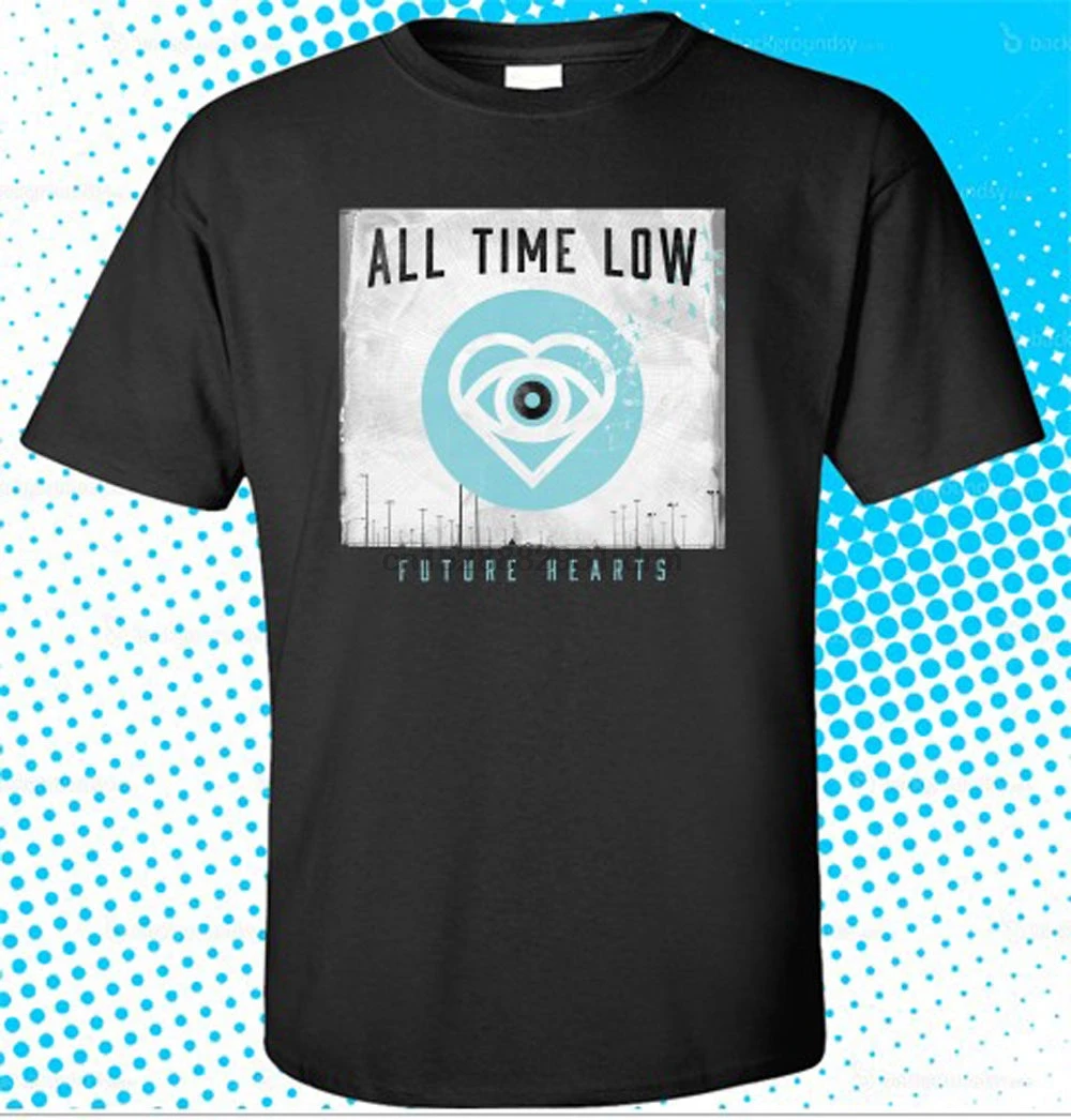 Модные Забавные футболки новинка мужские черные с надписью All Time Low Future Hearts