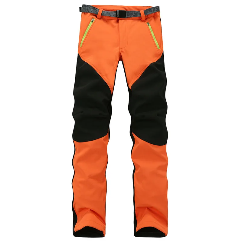 Outdoor Winter Men Thick Warm Fleece Hiking Pants Softshell Trousers Waterproof Windproof Thermal Camping Ski Climbing Plus Size 3