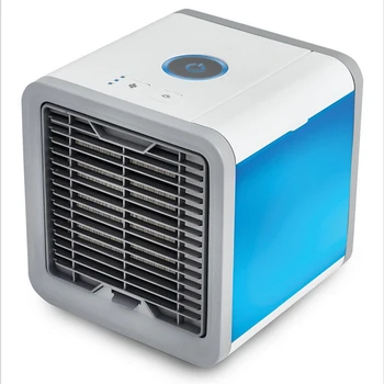 

Mini ar condicionado portátil usb, ventilador purificador de ar com luz de 7 cores para resfriar ventilador umidificador para