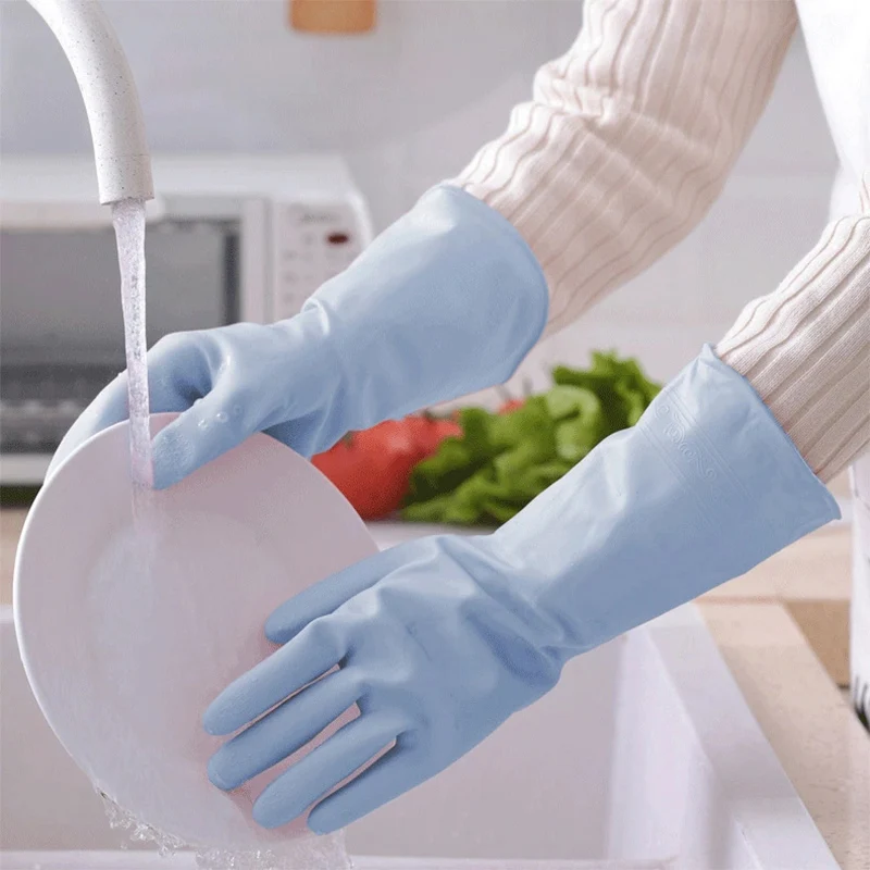 

1Pair Waterproof Cleaning Gloves Kitchen Durable Dish Rubber Washing vegetables for Household Chores Cleaning Scrubber
