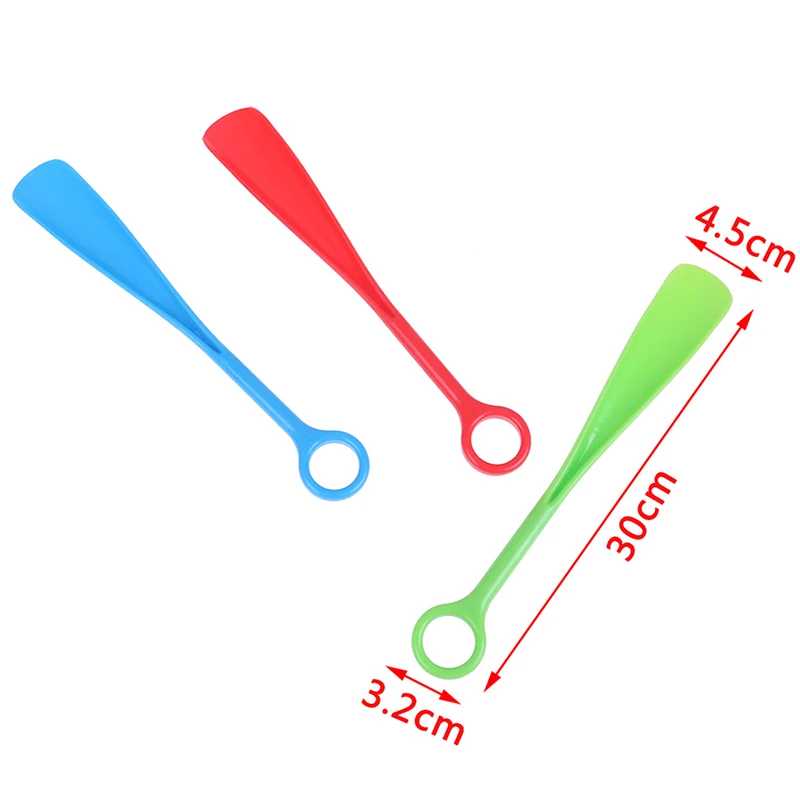 random color 1pc Прочная обувная Роговая ручка Schoenlepel Shoehorn Профессиональный инструмент для хонингования ложка для обуви длинный рожок из нержавеющей стали - Цвет: random color 1pc