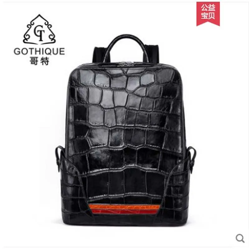 

gete new arrival made of really bay crocodile bay alligator Crocodylus porosus Estuarine crocodile Men backpack