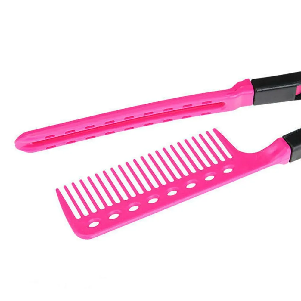 Расческа V типа дизайн выпрямитель для волос Расческа складывающаяся расческа для волос розовый/синий моделирование отделка челки салон парикмахерские расчески Стайлинг