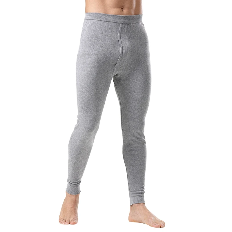 Gray Новое термобелье мужские кальсоны свободные зимние теплые термо нижнее белье мужские s Леггинсы длинные штаны под Брюки Homme - Цвет: Gray