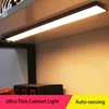 2PCS Ultra-thin LED Under Cabinet Closet Automatic LED Light USB Recharge 3Modes Motion Sensor Wall lamps for Kitchen Wardrobe ► Photo 2/6