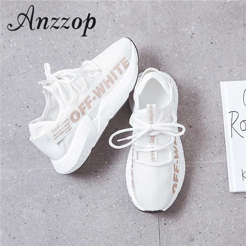 

2019 new ladies casual sports running shoes summer mesh breathable soft bottom fashion trend wild comfortable fitness flat shoes