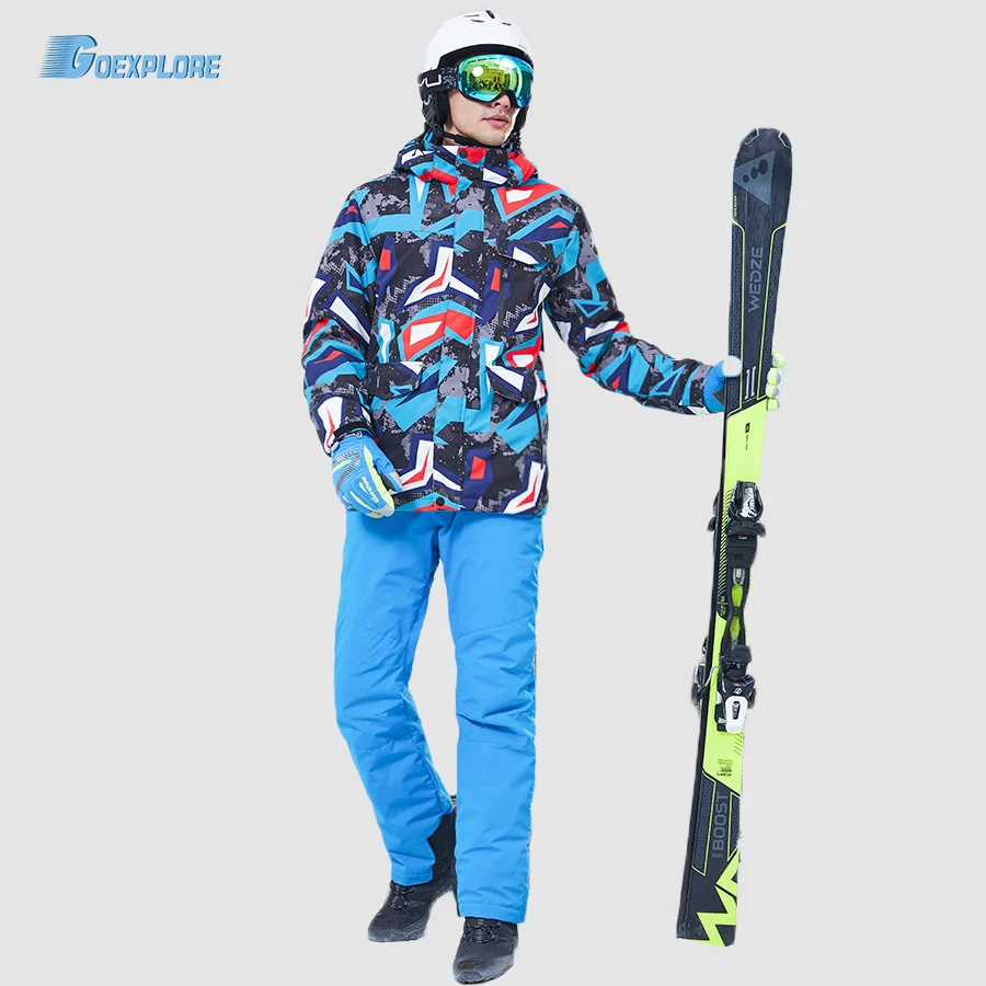 Details about Ski Suit Men Winter Outdoor Windproof Waterproof Thermal