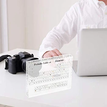 

2PCS Acrylic Periodic Table Display with s Chemical Periodic Table Crystal Clear Desktop Display for Student Gift