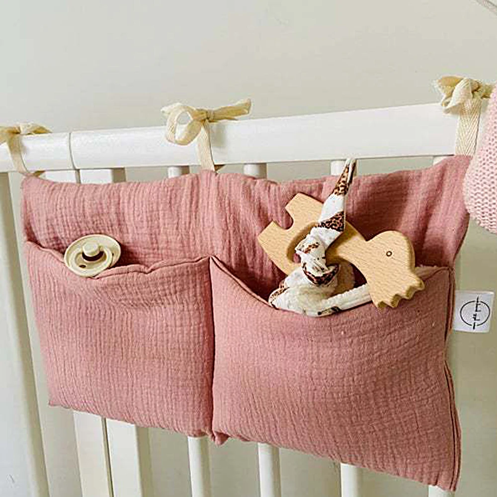 Bedside Storage Bag Baby Crib Organizer Hanging Storage Bags For