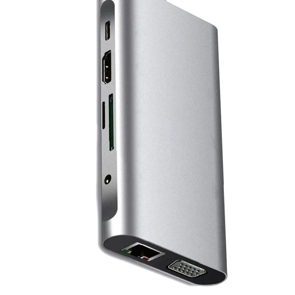 Usb-хаб type-C 10 в 1 Thunderbolt 3 type C адаптер док-станция 3 USB 3,0 порт 4K HDMI 1080P VGA RJ45 Gigabit Ethernet для Macbook Pro