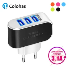 Зарядное устройство USB с 3 портами, 5 В, 2 А, для путешествий, USB, настенный адаптер питания, штепсельная вилка европейского стандарта США, зарядное устройство для huawei mate 20 Lite, P20, iPhone X, 7, зарядное устройство для телефона s