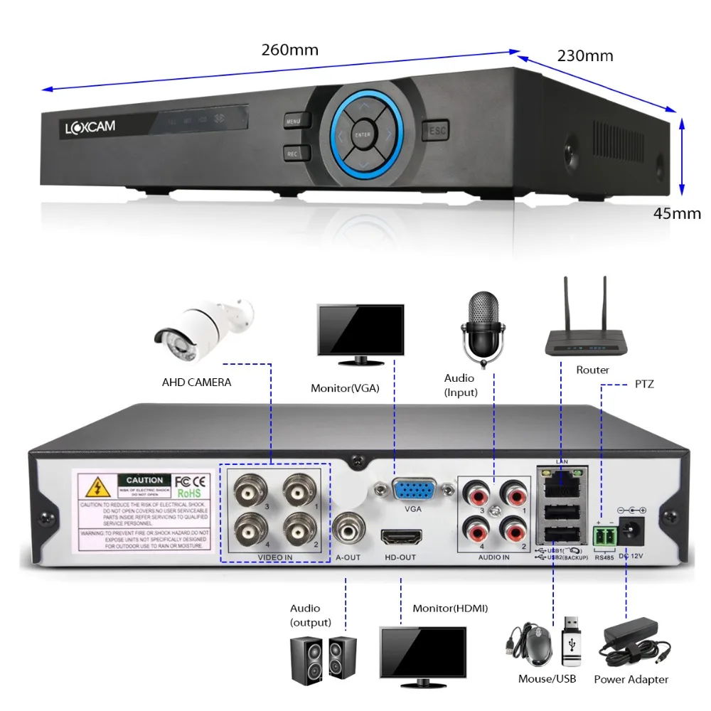 LOXCAM h.265+ 4CH 4K Ultra HD CCTV камера системы 8MP наружная IP66 Камера Безопасности ИК ночного видения камера видеонаблюдения комплект