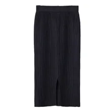 Новые сплит зимние женские юбки средней длины толстый Плетеный шарф Юбки До Колена юбки с высокой талией