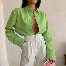 

White Shirt Blusa Tops Mujer Button Up Korean Style Cardigan Baggy Green Camisas Ropa Feminina Shirts Women Haut Tunieken Tunics