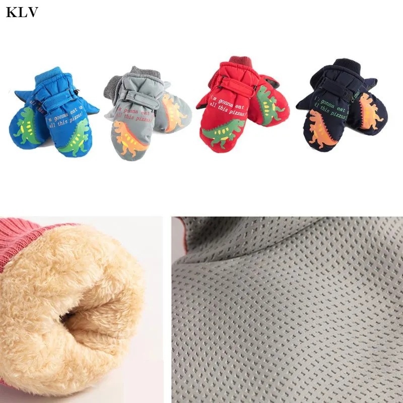 Детские зимние теплые ветрозащитные перчатки для мальчиков и девочек, лыжные перчатки для велоспорта, альпинизма, водонепроницаемые детские варежки