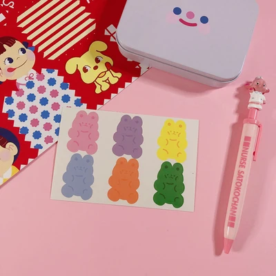 Kawaii Bear Pink Peach Decoration Sticker DIY Scrapbooking Label Diary Album Sticker Escolar Toy Sticker Cute Stationery - Цвет: G