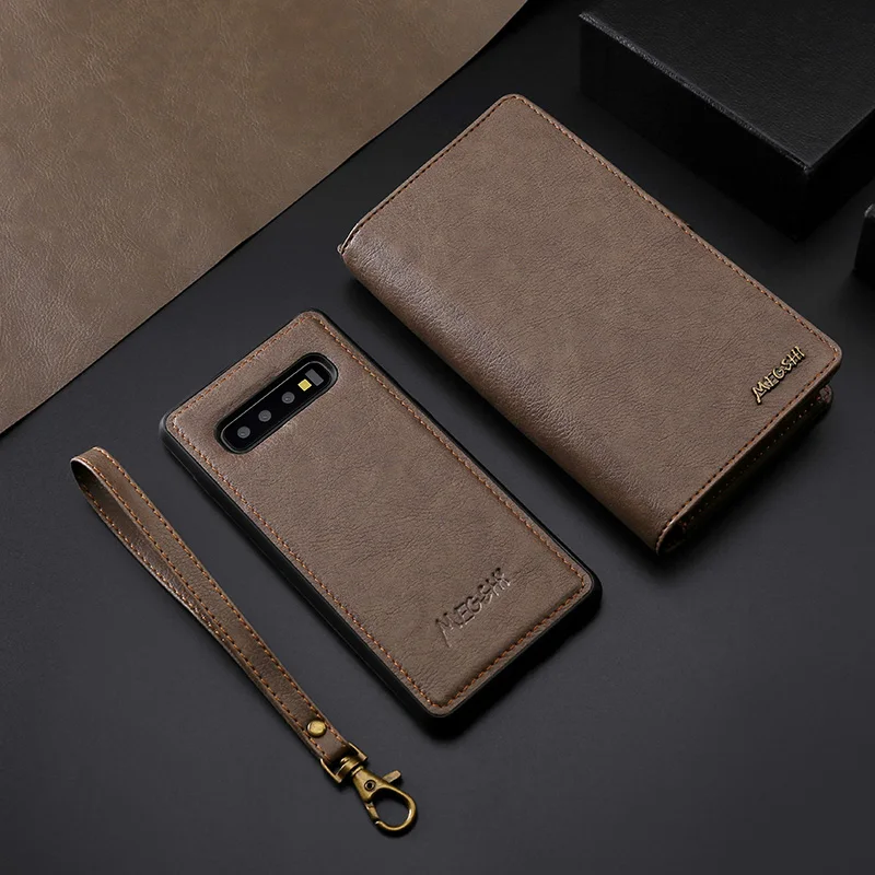 MEGSHI Роскошный кожаный чехол-кошелек для Samsung 50 10 40 A70 80 Многофункциональный совместимый магнит задняя крышка флип чехол для телефона кобура Coque