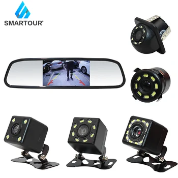 

Smartour Car HD Video Auto Parking Monitor LED Night Vision Reversing Rear View Camera With 4.3 inch Rearview Mirror Monitor