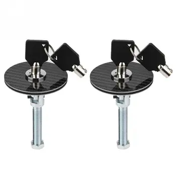 

Car Black Aluminum &Carbon Fiber Racing Mount Bonnet Hood Pins Latch Key Locking New High Quality