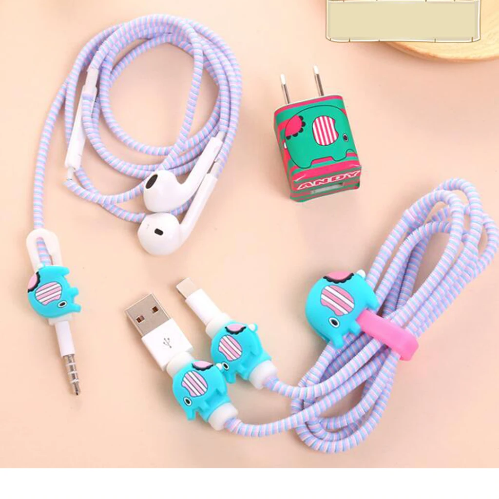 

USB Data Cable Line Protector Phone Pop Anti Break Protective Sleeve Purple Fit for iPhone 6s/7/8's charger/earphones cable