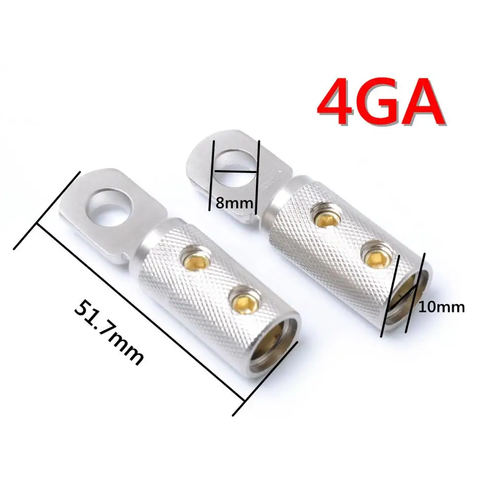 1 SET 1 пара(2 шт.) никелированный блок питания 1/0GA 4GA 8GA Калибр Столярный набор втулок винт - Название цвета: 1 SET