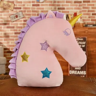 Cartoon Unicorn Soft U-Shape Neck Travel Cushion Pillow for Car Airplane Protable Hooded Pillow Cushion Compact Soft Neck Rest