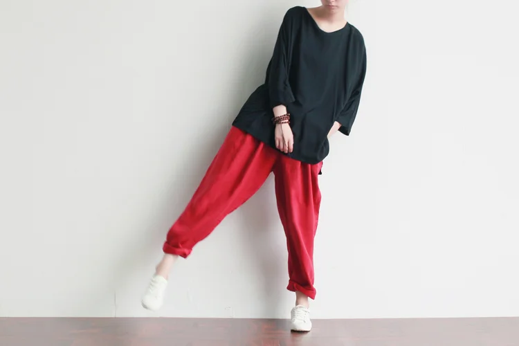 Новинка, pantalones mujer, весенние, женские, плюс размер, ткань, свободные, хлопок, лен, брюки, эластичный пояс, прямые, винтажные, женские штаны