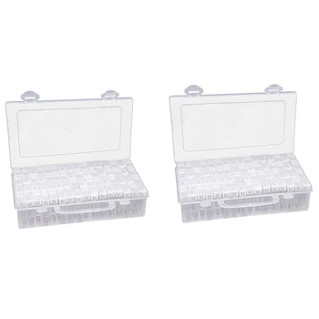 

HOT-2Pcs 64 Grids Diamond Painting Tools Accessories Storage Box Beads Container Diamond Embroidery Stone Convenience Box