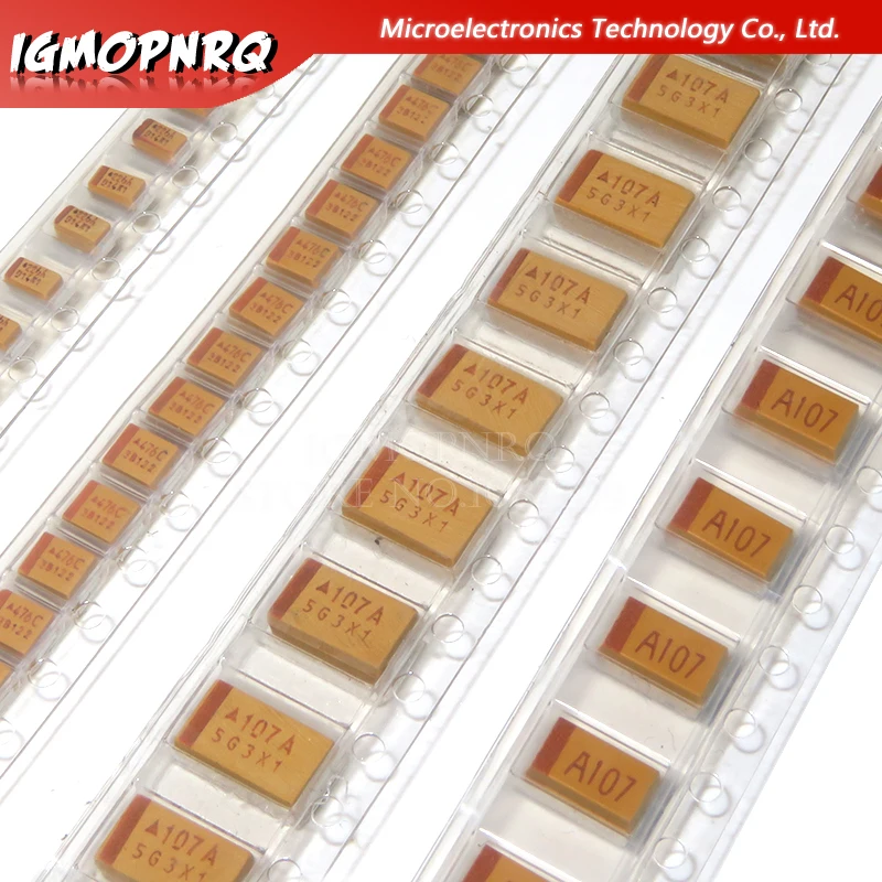 A B C D Type Tantalum Capacitor 100UF 0.22UF 1UF 4.7UF 10UF 22UF 33UF 47UF 6.3V 10V 16V 25V 35V 50V 3216 3528 6032 7343 10pcs tantalum capacitor