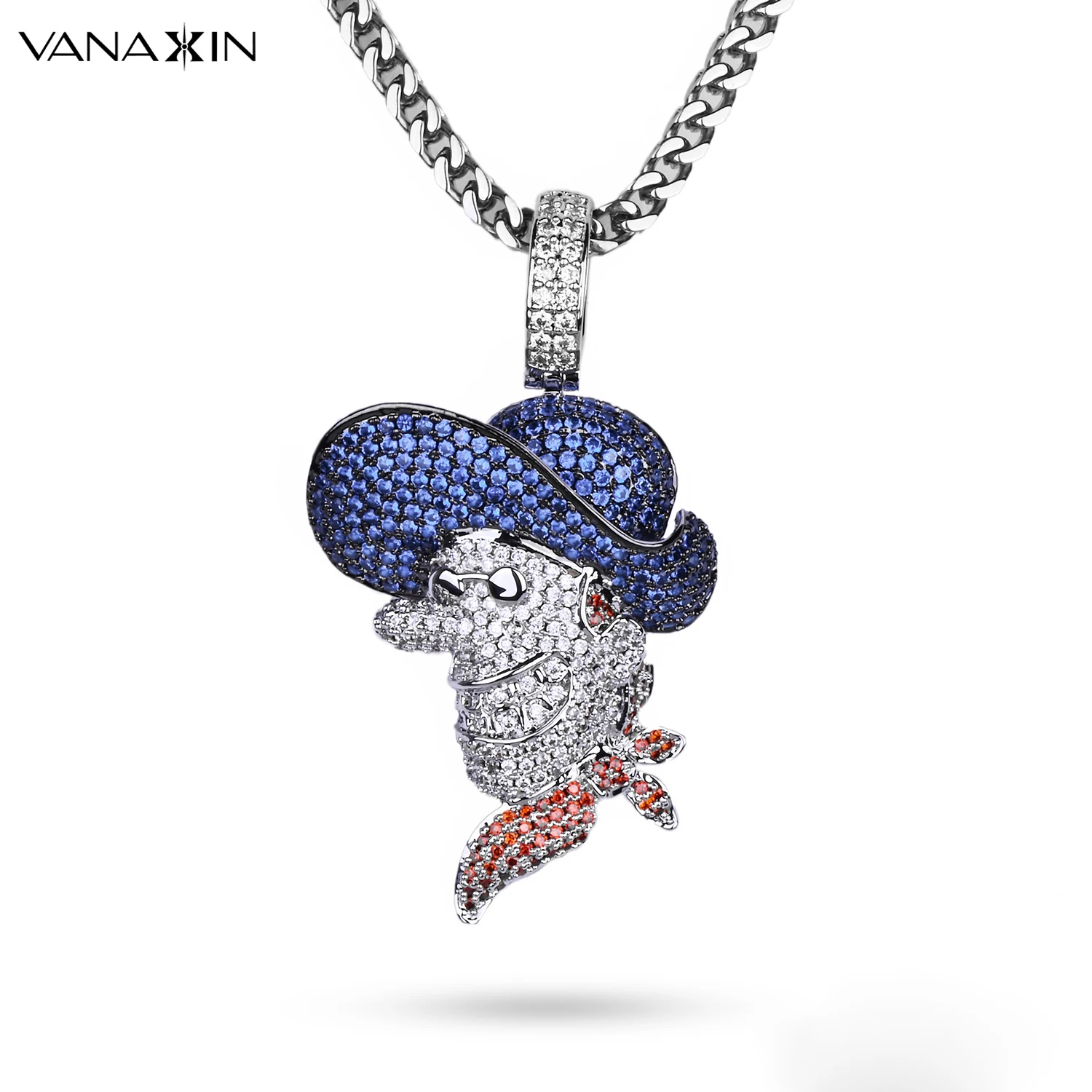 

VANAXIN Hip Hop Men Necklace Iiced Out Pendant Magician Collares Jewelry Gifts Women's Accessories Charm