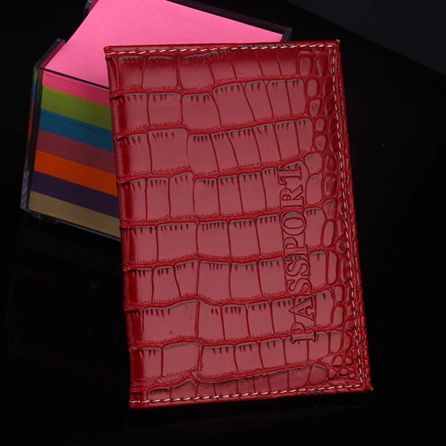 PU Leather Crocodile Pattern Passport Covers Travel Wallet Passports Cover ID Card Holder Unisex Credit Case porte carte 8