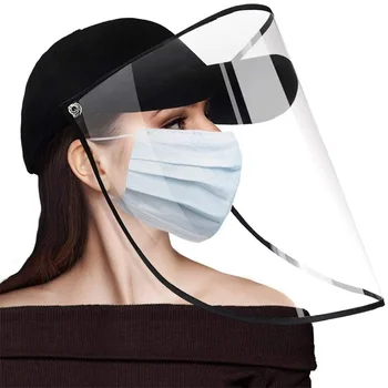

Removable Adult Anti-virus Caps Anti Fog Dust Mask Eye Protection Hat Outdoor Anti-saliva Full Face Cover Caps Fisherman Hats