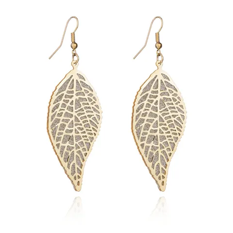 Irregular Long Dangle Earrings For Women Charm Ear Jewelry Gold Color Hanging Pendientes Flower Leaf Earings