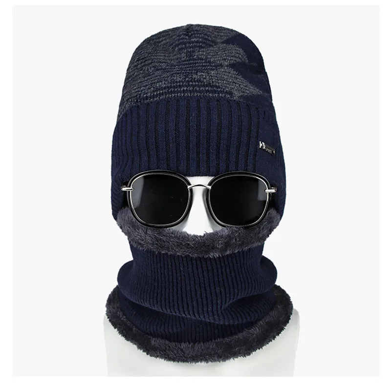 Winter Acrylic Plus Velvet Cold Protection Knitted Hat Skullies& Beanies Windproof Riding Outdoor Sport Women's Winter Knit Hat