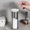 Stainless Steel Makeup Remover Cotton Swab Organizer Holder Cotton Pad Storage Box Transparent Remover Paper Makeup Desktop Tool 2