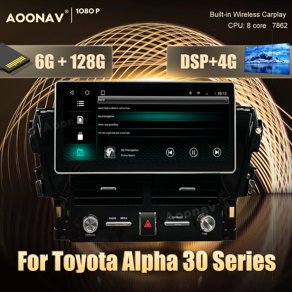 128G 2 din Android автомобильное радио для Toyota Alpha 30 серии автомобильный магнитола