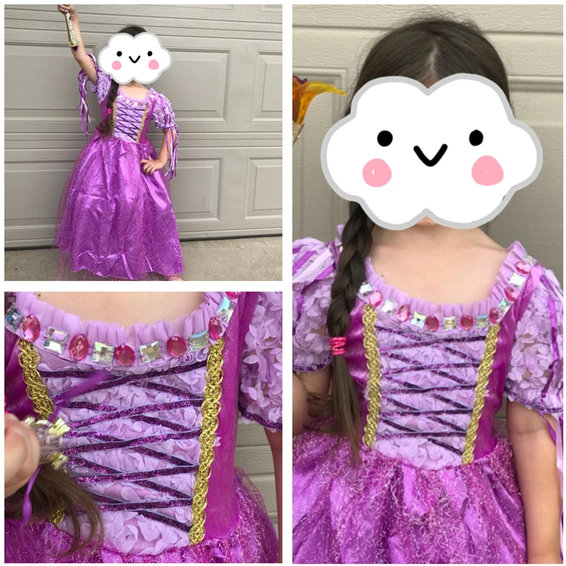 Elsa Sleeping Beauty Cosplay Costume Elegant Princess Dress for Girls Childrens Party Dress-up Snow White 4-10T Kids Ball Gown