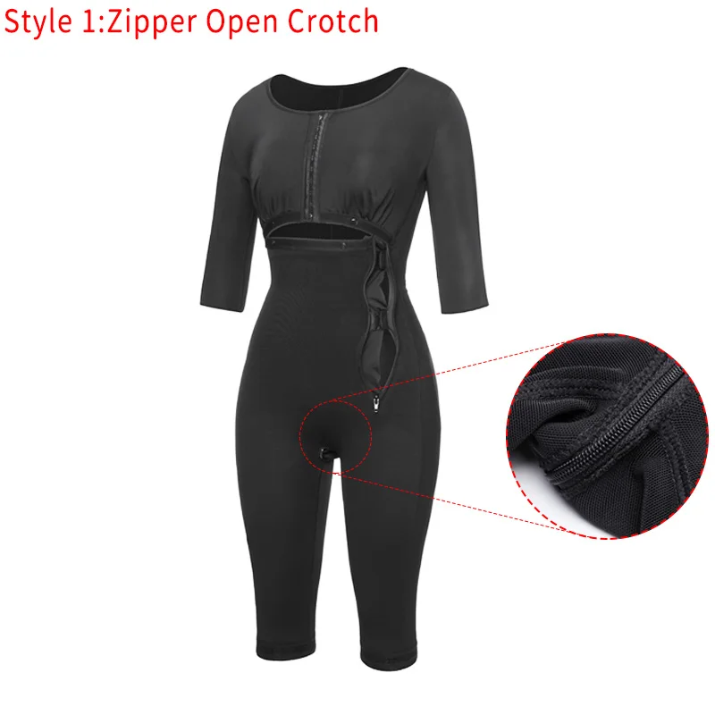 Black(Zipper Crotch) Корректирующее белье для всего тела, Корректирующее белье, Корректирующее белье для талии, Корректирующее белье для живота, Женский утягивающий корсет с контролем живота, бесшовный тонкий корсет - Цвет: Black(Zipper Crotch)