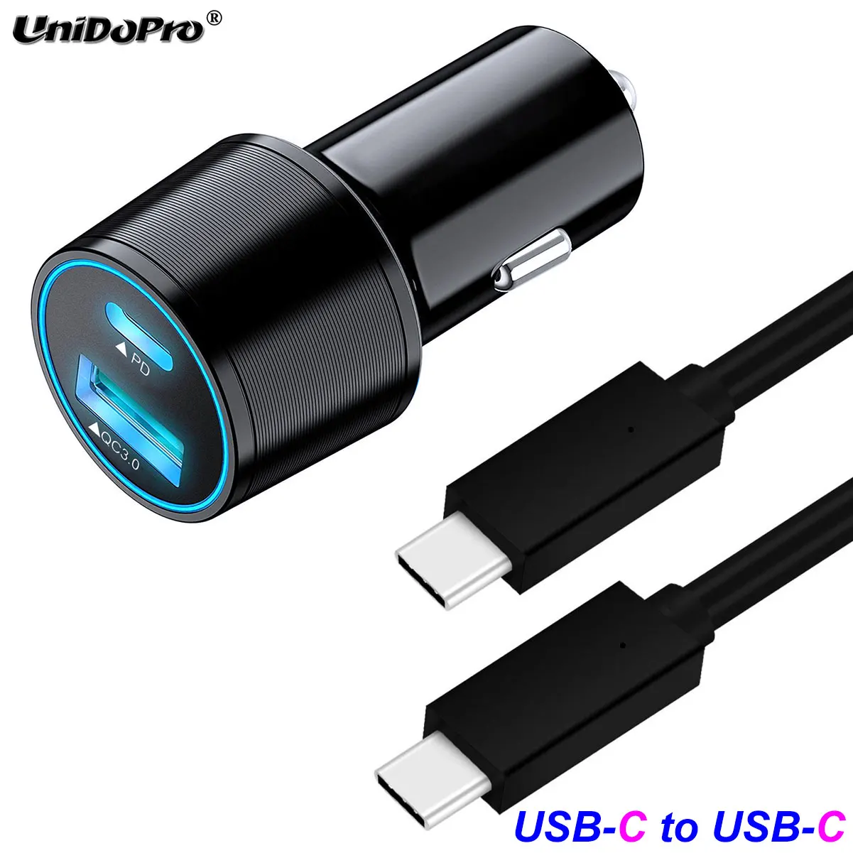 Caricabatterie Caricatore Auto Quick Charge 3.0 per Xiaomi Redmi Note 10 9 Pro 9T 9 8 9S,Mi 11 10T Lite Pro 5G,Mi 9T 9,Poco X3//M3,Samsung A12 A02S,Caricatore Usb Ricarica Rapida 2M Type C Cavo Veloce