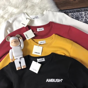 

2019 Fall Winter New High Quality Ambush Sweatshirts Women Men Fleeces Warm Round Neck Hoodie Pullovers Cotton Sweatshirt