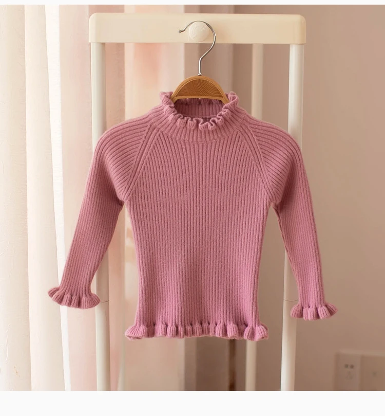 Модный свитер для девочек; сезон осень-зима; Детский свитер с длинными рукавами и трикотажной подкладкой; милый детский свитер