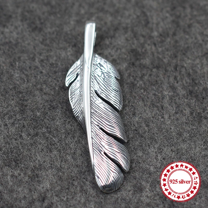 

S925 sterling silver pendants personality classic Indian national couple style feathers modeling gifts to send the gift of lover