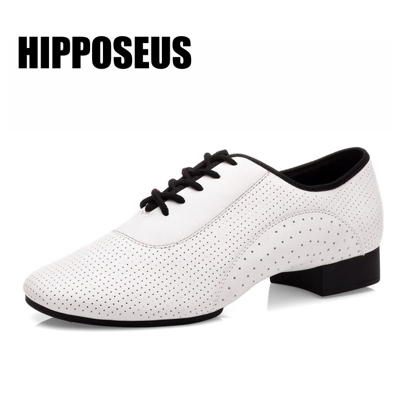 Hipposeus zapatos de baile para hombre, calzado moderno para bailar Tango y suela de goma suave y Profesional, de alta calidad, color blanco|Calzado de baile| - AliExpress