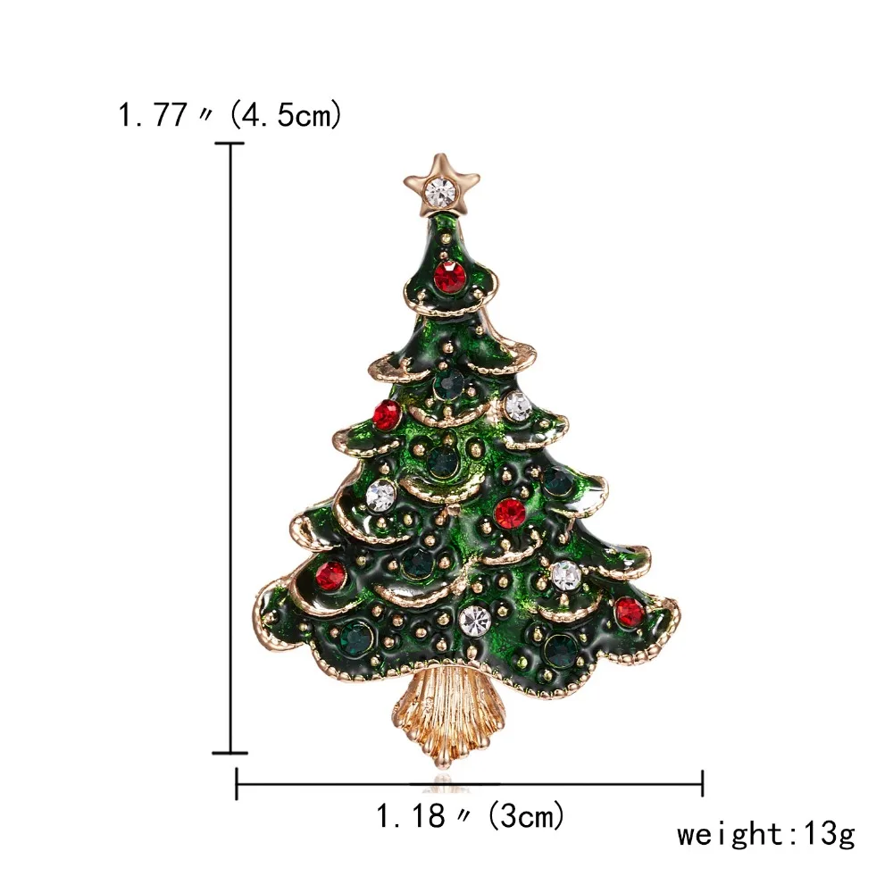 Rinhoo горный хрусталь кристалл рождественские броши в виде дерева для женщин трендовые изысканные булавки подарок свитер платье аксессуары рождественские украшения