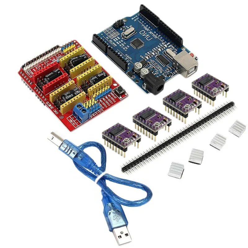 CNC Shield Expansion Board + R3 4 X DRV8825 Driver USB Cable Kit For Arduino 3D Printer | Инструменты
