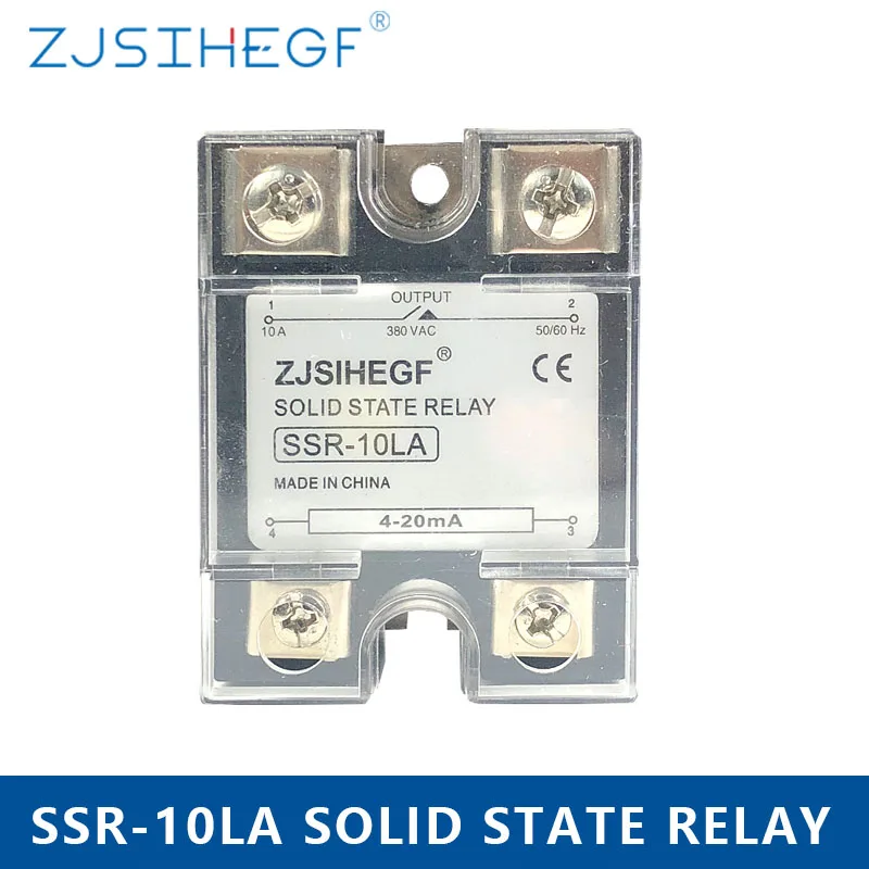 

Input DC 4-20mA Single Phase SSR AC Solid State Relay SSR-80/100/120LA for Heat Sink Voltage Regulator output 0-480VAC