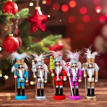 

12CM 5PCS Retro Cartoon Nutcracker Doll Pendant for Christmas Tree Decoration