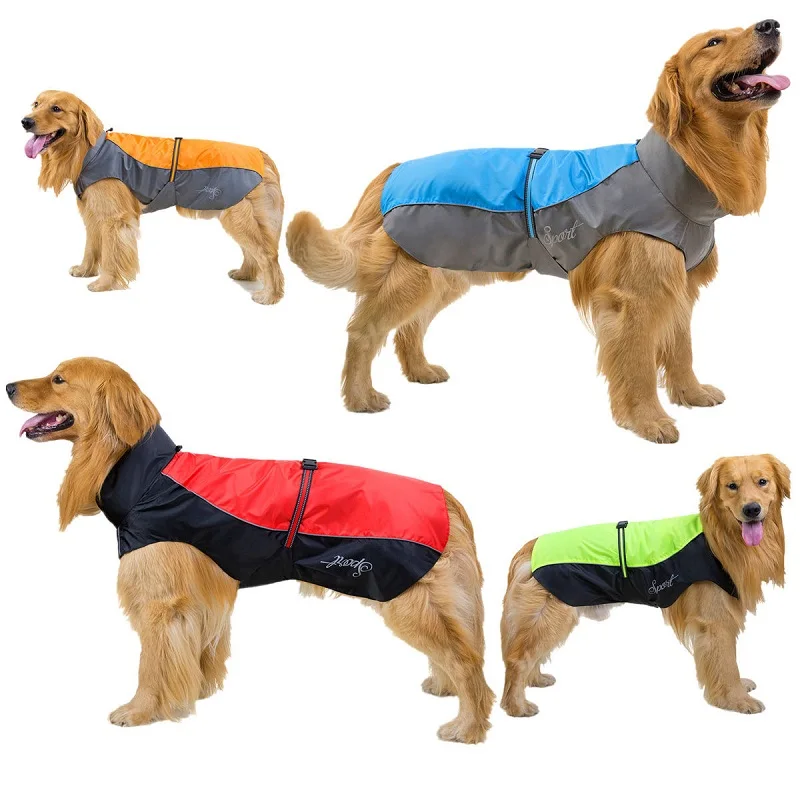 

Waterproof Pet Clothes Large Dog Coat Jacket Vest Clothing Reflective Dog Raincoat Breathable mesh poncho For Medium big Dogs