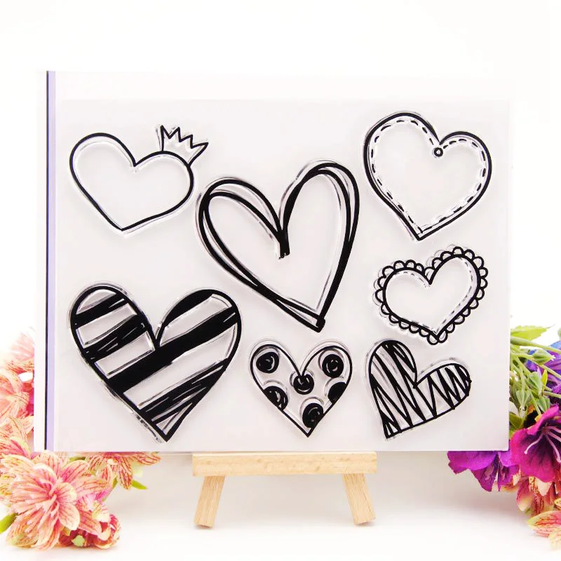 

Clear Stamps for DIY Scrapbooking Card Love Heart Rubber Transparent Stamps Making Album paper Craft Decoration New 2019 Stamps